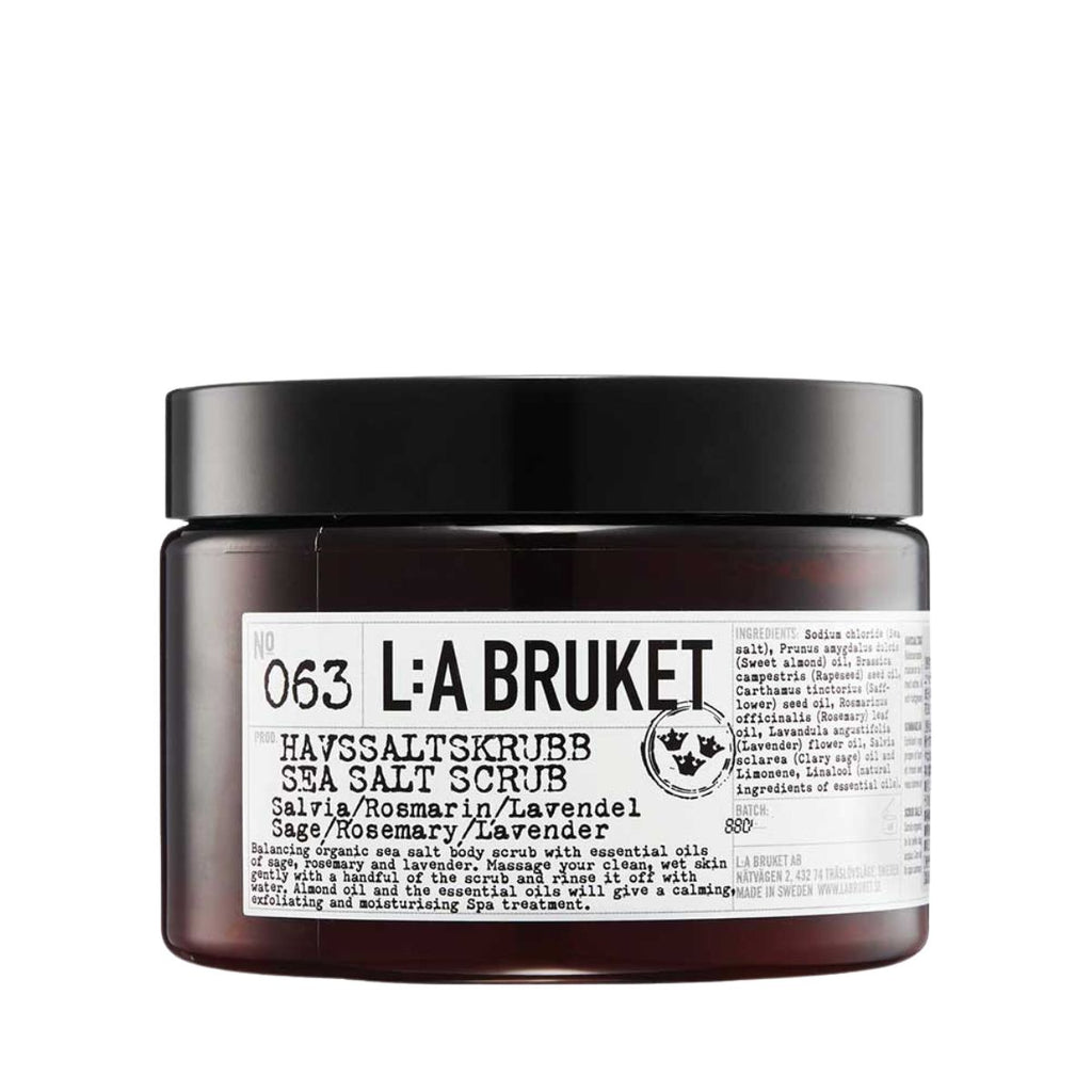 LA Bruket Sea Salt Body Scrub Sage Rosemary and Lavender