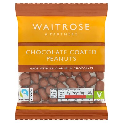 Φυστίκια με Επικάλυψη Σοκολάτας Γάλακτος Waitrose Milk Chocolate Coated Peanuts 135g