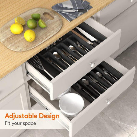 Ρυθμιζόμενη Θήκη για Μαχαιροπίρουνα Lifewit Adjustable Utensil Tray for Drawer Black