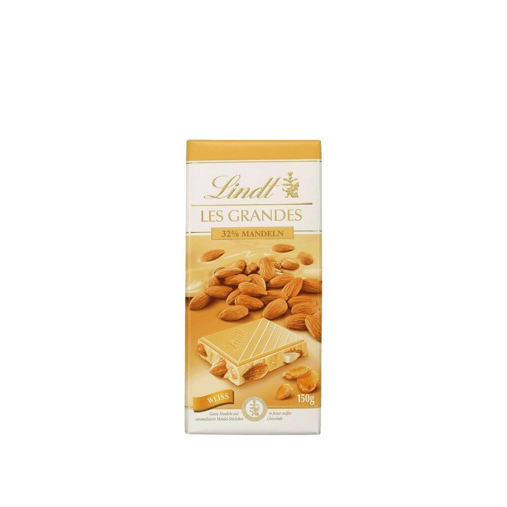 Σοκολάτα Λευκή Με Καραμελωμένα Αμύγδαλα Lindt Les Grandes 32% Mandel Weiss 150g