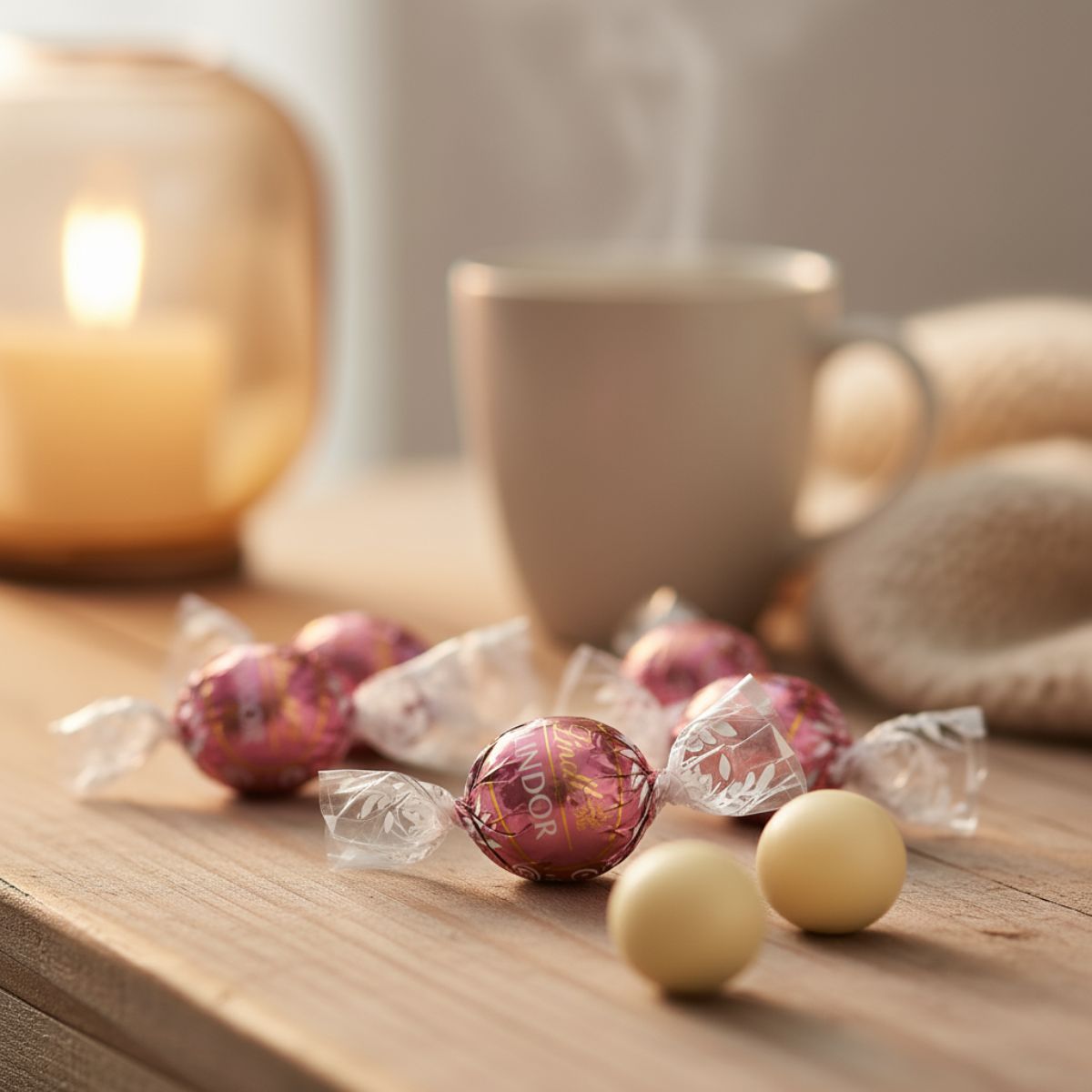 Σοκολατάκια Λευκά Φράουλα Κρέμα Lindt Lindor Strawberries and Cream Chocolate White Truffles Box