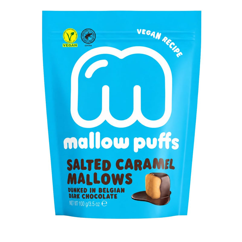 Ζαχαρωτά Mallow Puffs Marshmallows Salted Caramel In Dark Chocolate
