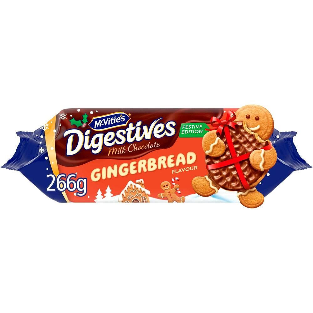 Χριστουγεννιάτικα Μπισκότα McVities Digestive Milk Chocolate Gingerbread Biscuits 266g