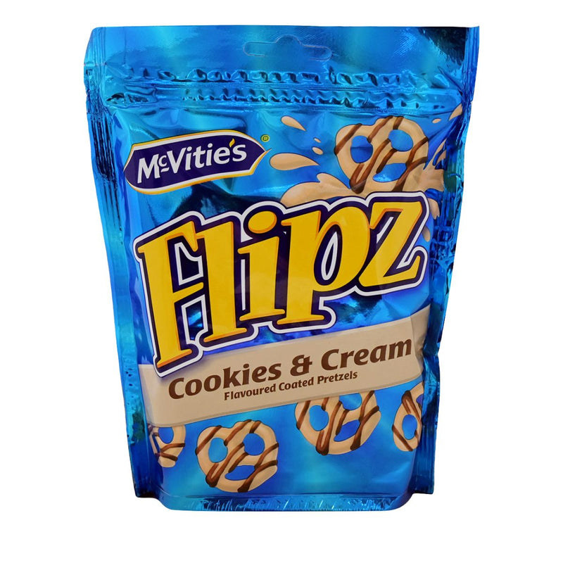 Σνακ Πρέτζελ με Κρέμα και Μπισκότο McVities Flipz Cookies and Cream Pretzels