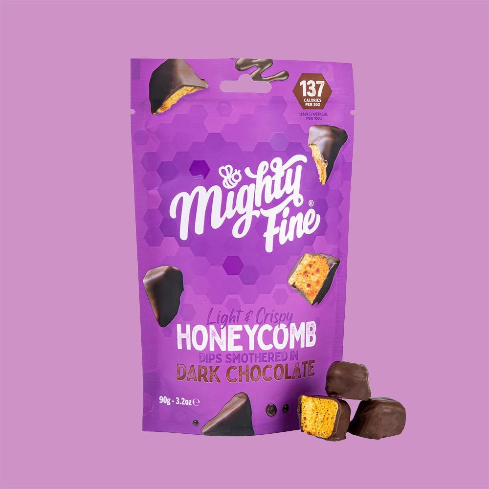 Mighty Fine Honeycomb Dips Dark Chocolate 90g-C