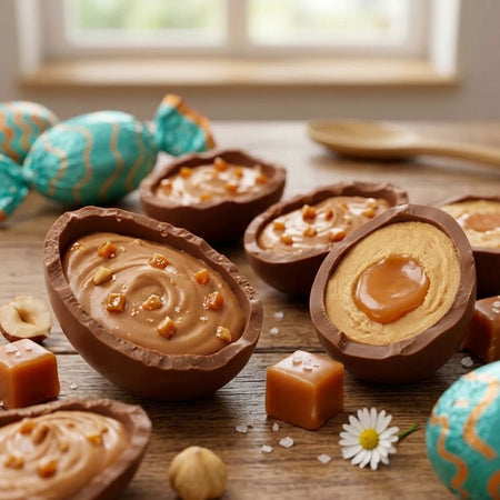 Πασχαλινά Αυγά με Νουγκά και Αλατισμένη Καραμέλα Milka Mini Eggs Nougat Creme and Salted Caramel