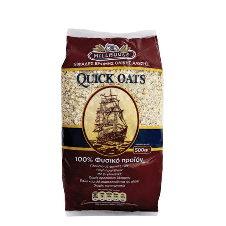 Νιφάδες Βρώμης Ολικής Άλεσης Millhouse Quick Oats 500g