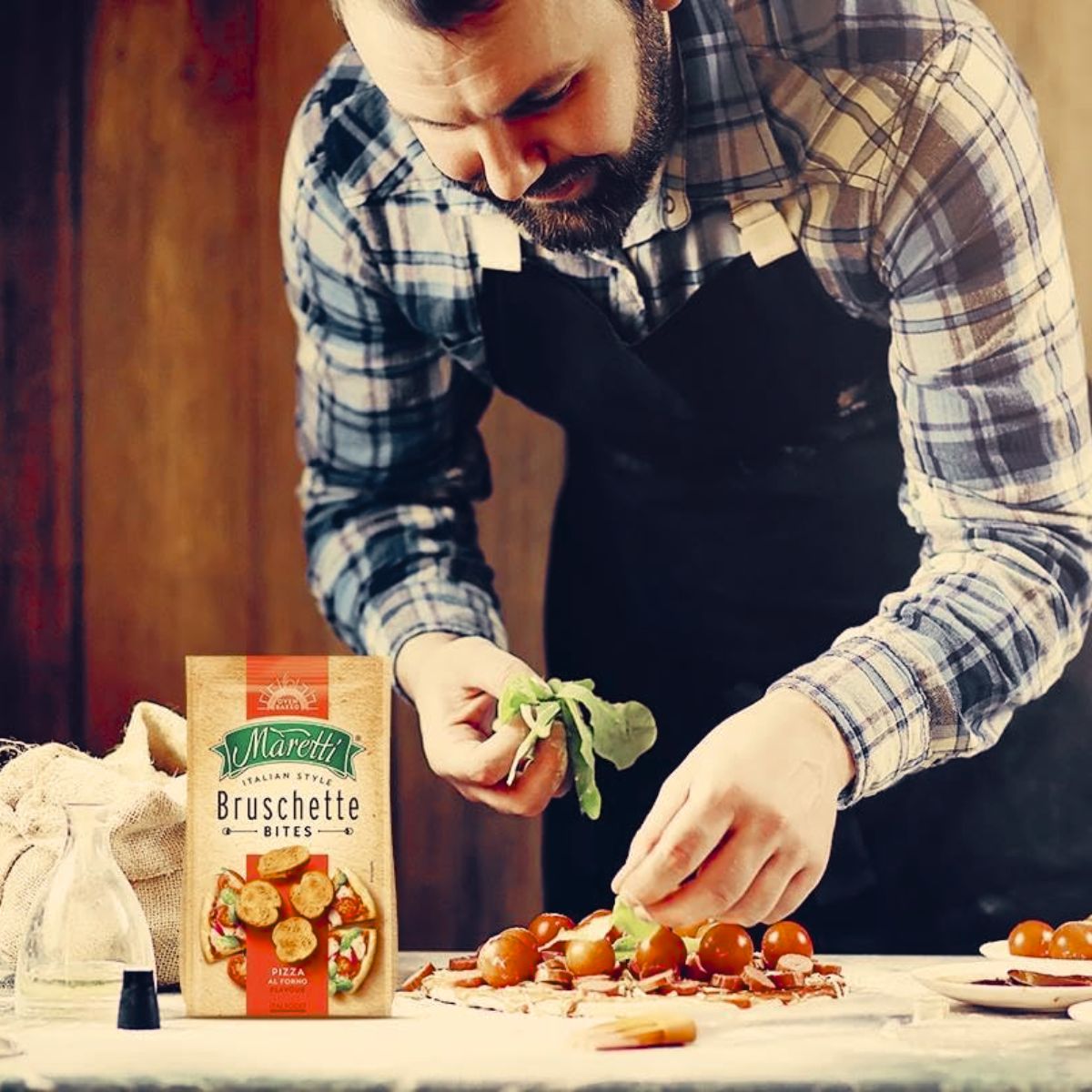 Σνακ Μπρουσκετάκια Ψητά Στο Φούρνο Με Γεύση Πίτσα Monetti Oven Baked Bruschette Chips Pizza Flavour