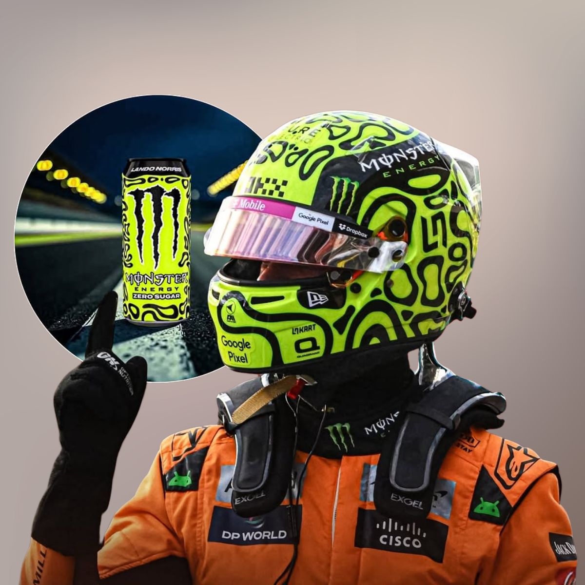 Ενεργειακό Ποτό με Μηδέν Ζάχαρη Monster Energy Lando Norris Zero Sugar