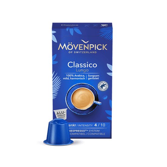 Movenpick Κάψουλες Espresso Classico Lungo Συμβατές Με Μηχανή Nespresso 10caps 57g