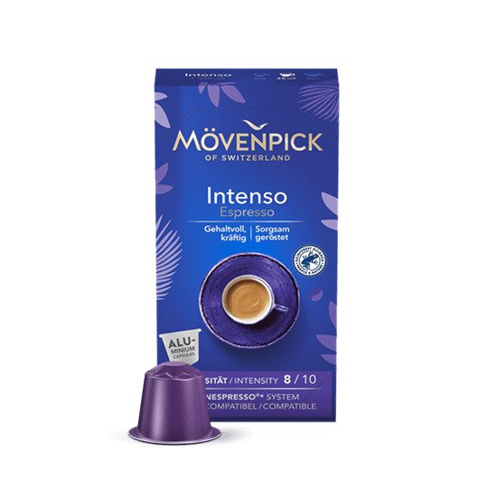 Movenpick Κάψουλες Espresso Intenso Συμβατές Με Μηχανή Nespresso 10caps 57g