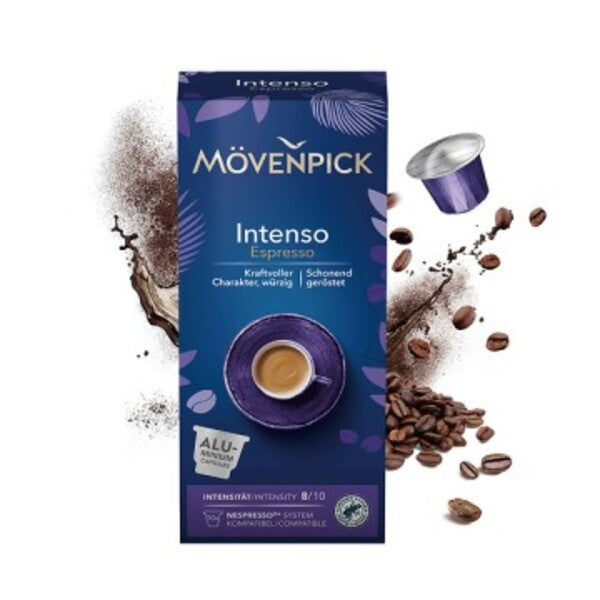 Movenpick Κάψουλες Espresso Intenso Συμβατές Με Μηχανή Nespresso 10caps 57g