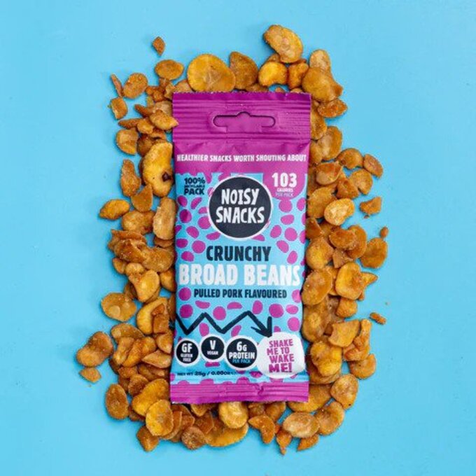 Noisy Snacks Coated Broad Beans Pulled Pork Flavoured 25g-B