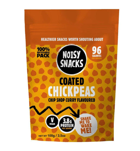 Noisy Snacks Coated Chickpeas Chip Shop Curry Flavoured 100g-A