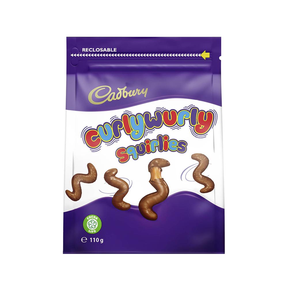 Σοκολατάκια Γάλακτος με Καραμέλα Cadbury Curly Wurly Squirlies 110g