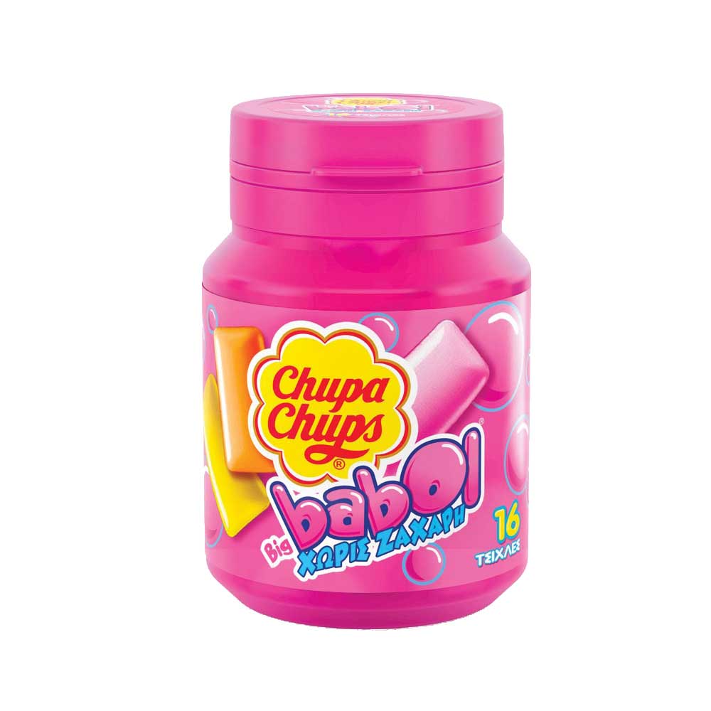 Τσιχλόφουσκα Με Γεύση Φρούτων Χωρίς Ζάχαρη Chupa Chups Big Babol Chewing Gum With Fruit Flavour Sugar Free 64g