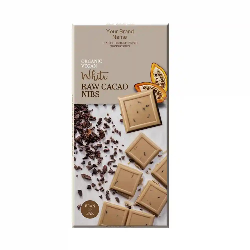 Benjamissimo Organic Vegan White Chocolate With Raw Cacao Nibs 70g