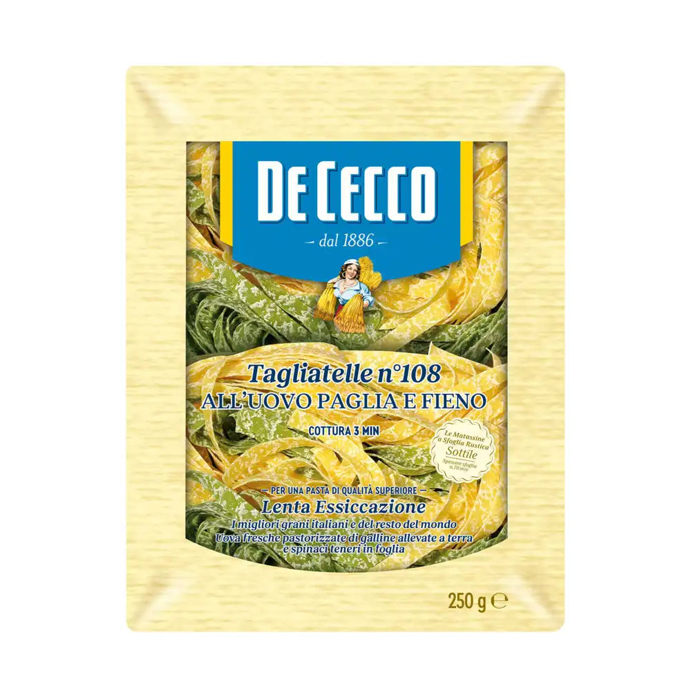 De Cecco No 108 Tagliatelle Al Uovo Paglia E Fieno