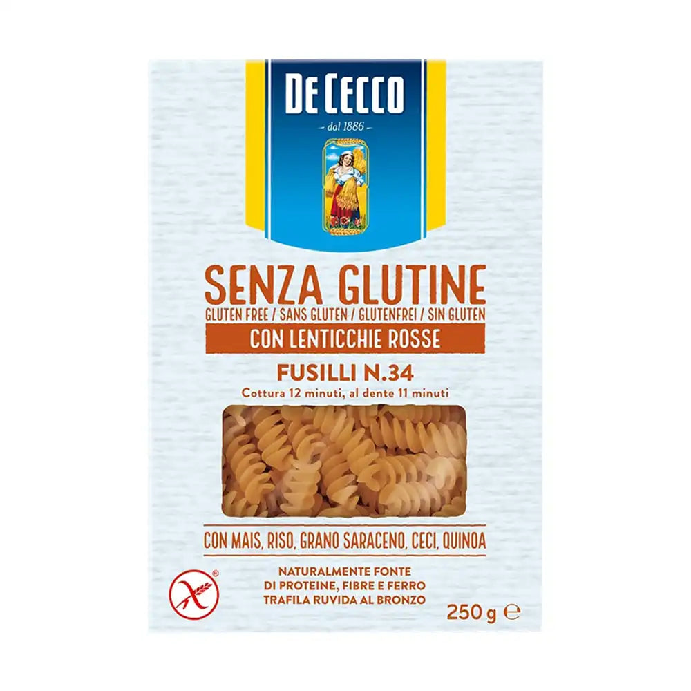 De Cecco No 34 Fusilli With Red Lentils Gluten Free 250g