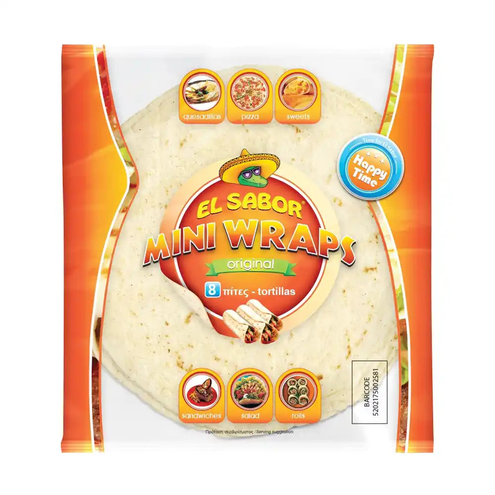 El Sabor 8 Mini Wraps Original Tortillas 144g