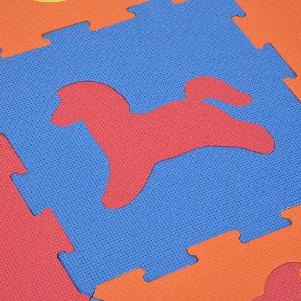 Παιδικό Δάπεδο Ασφαλείας Πολύχρωμα Ζωάκια 9τμχ Eva Foam Puzzle Animals V2 9pcs 31.5x31.5 cm