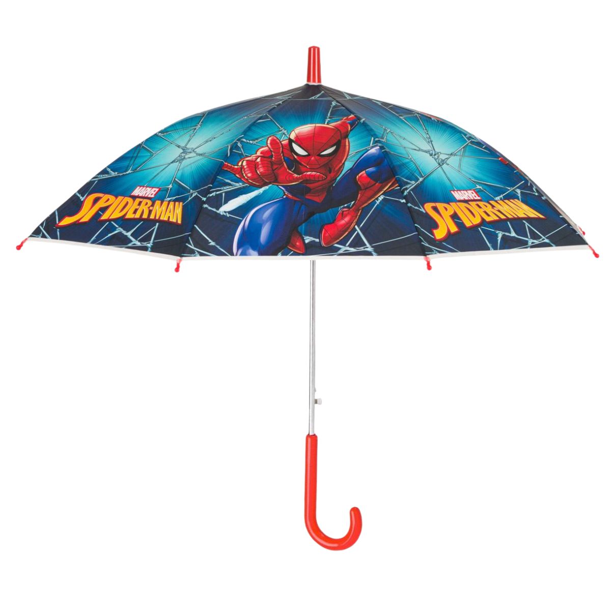 Παιδική Ομπρέλα Αυτόματη Μπλε Κόκκινη Spiderman Μπαστούνι