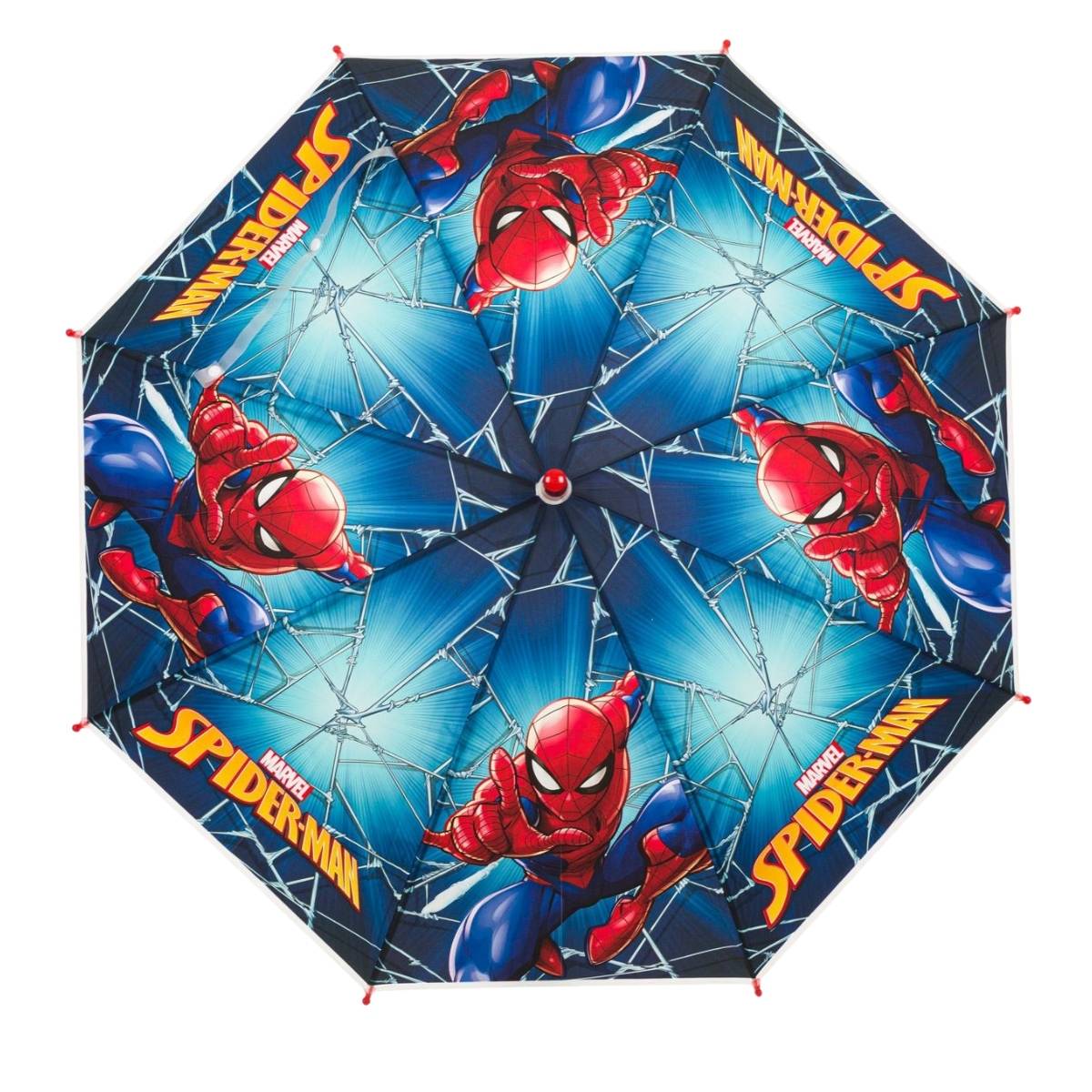 Παιδική Ομπρέλα Αυτόματη Μπλε Κόκκινη Spiderman Μπαστούνι