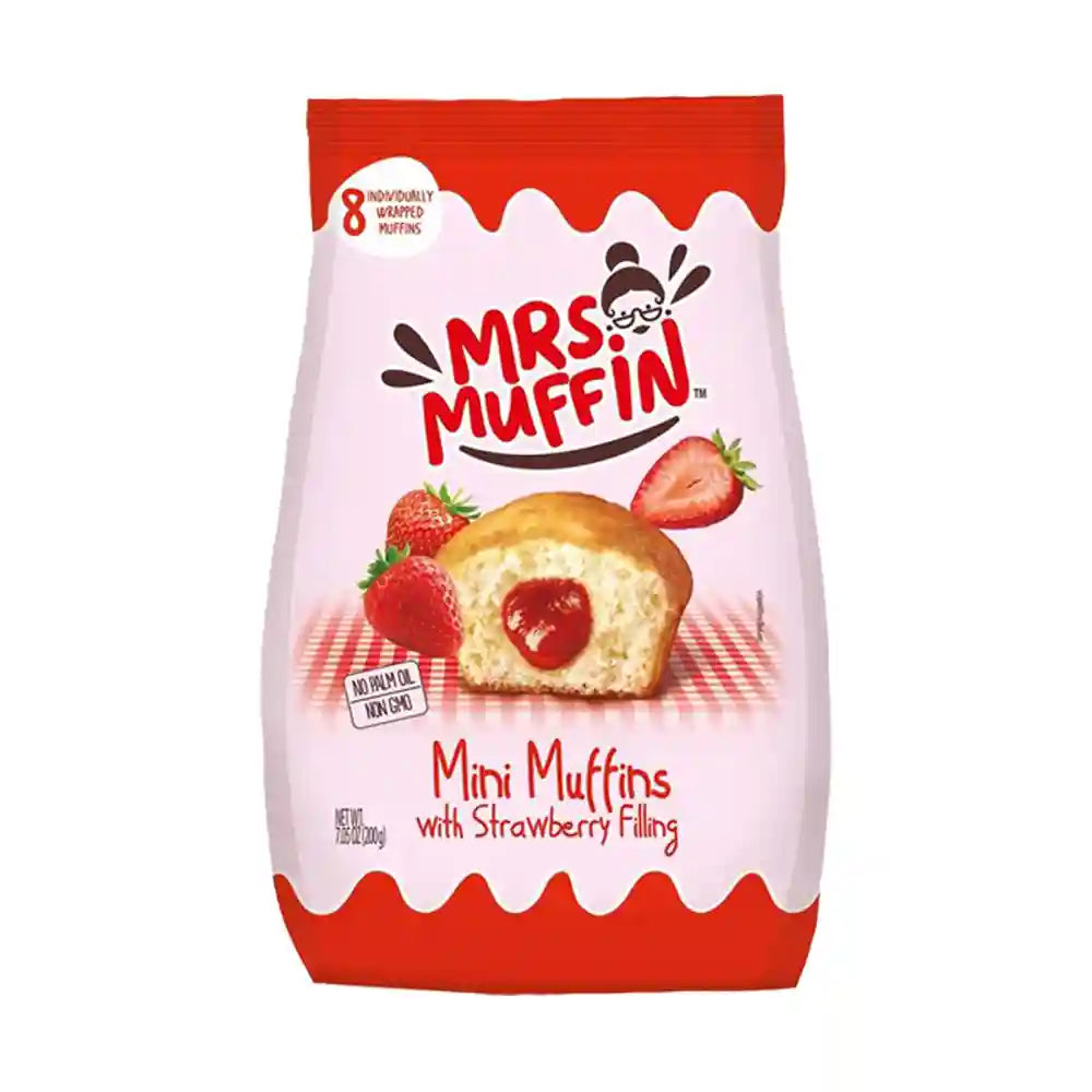Mrs. Muffin Mini Muffins With Strawberry Filling 200g-A