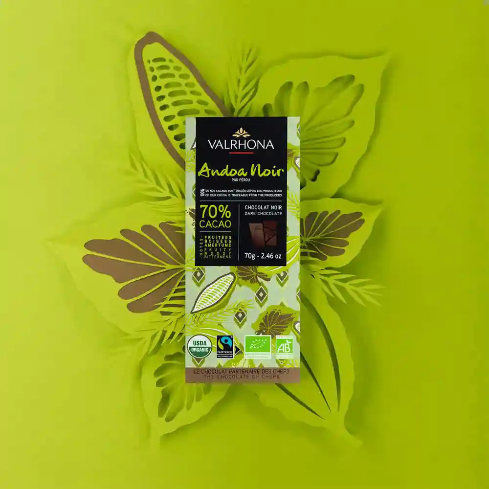Valrhona Andoa Noir Organic Dark Chocolate 70g