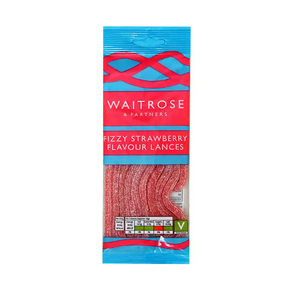 Ζελεδάκια Φράουλα Waitrose Fizzy Strawberry Flavour Lances 65g