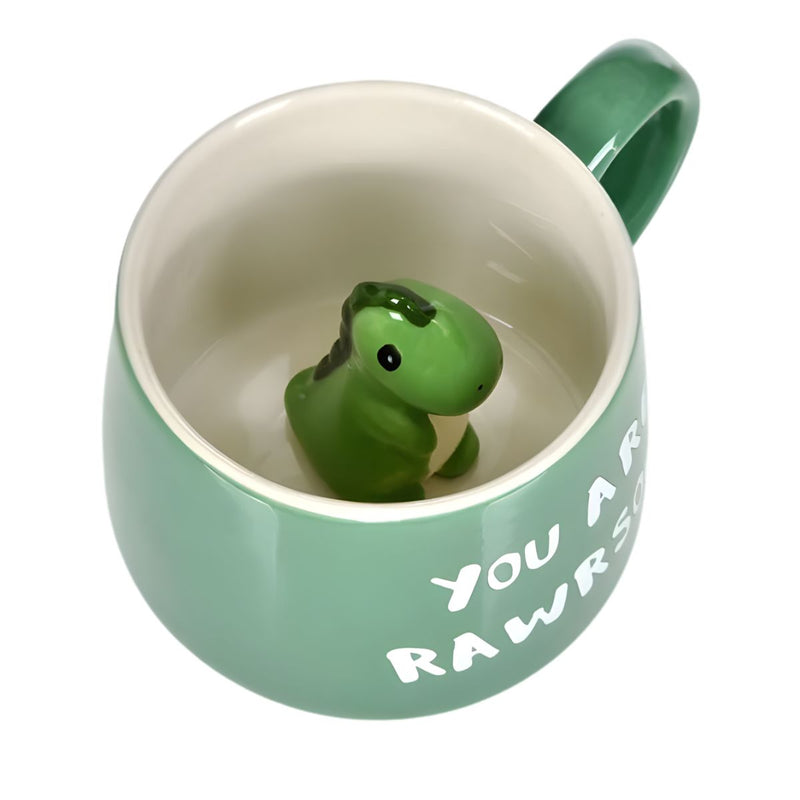 Κεραμική Κούπα Rawrsome με 3D Δεινόσαυρο στο Εσωτερικό