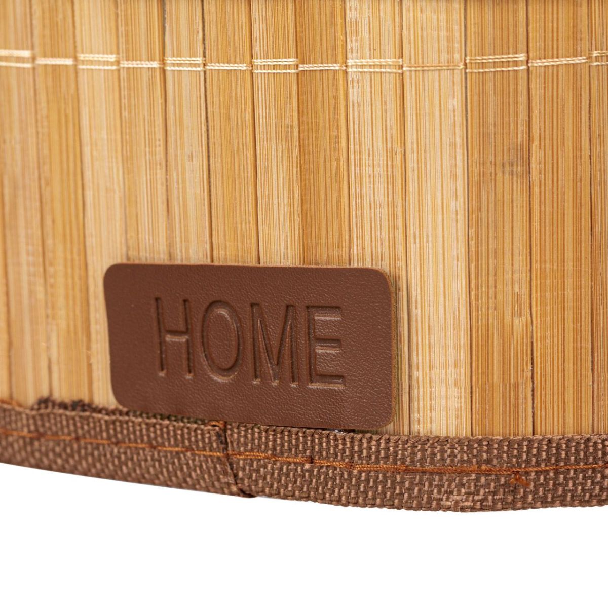 Καλάθι Αποθήκευσης Μπαμπού Home με Μπέζ Επένδυση