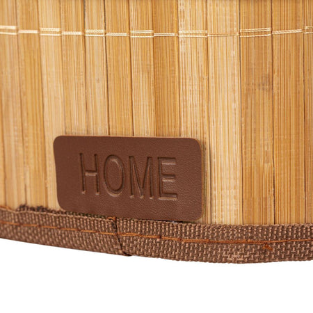 Καλάθι Αποθήκευσης Μπαμπού Home με Μπέζ Επένδυση