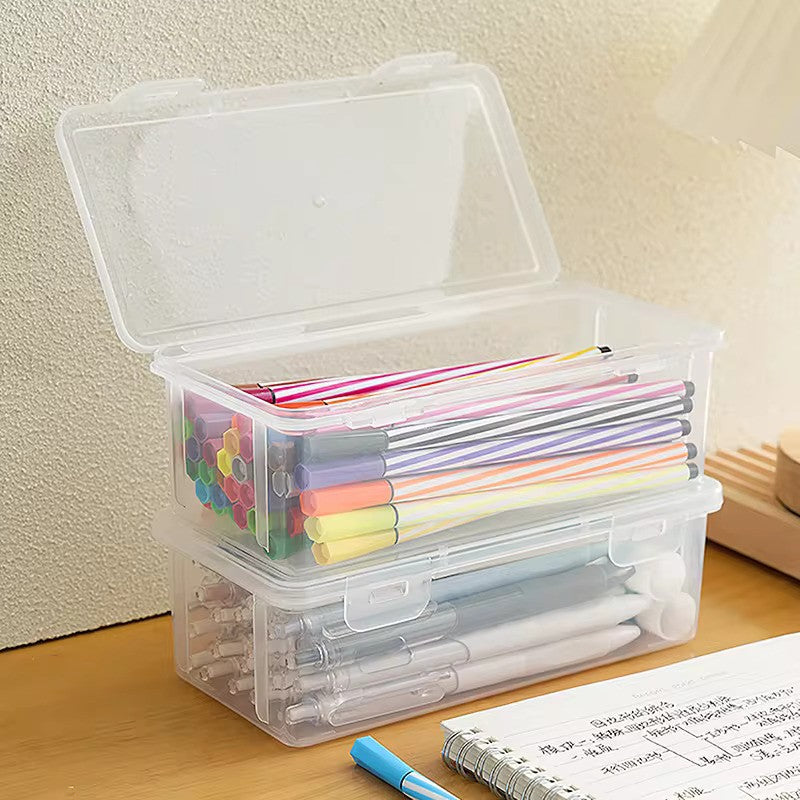 Πλατικό Κουτάκι Αποθήκευσης Office Plastic Storage Box Transparent 19x9.5x6cm