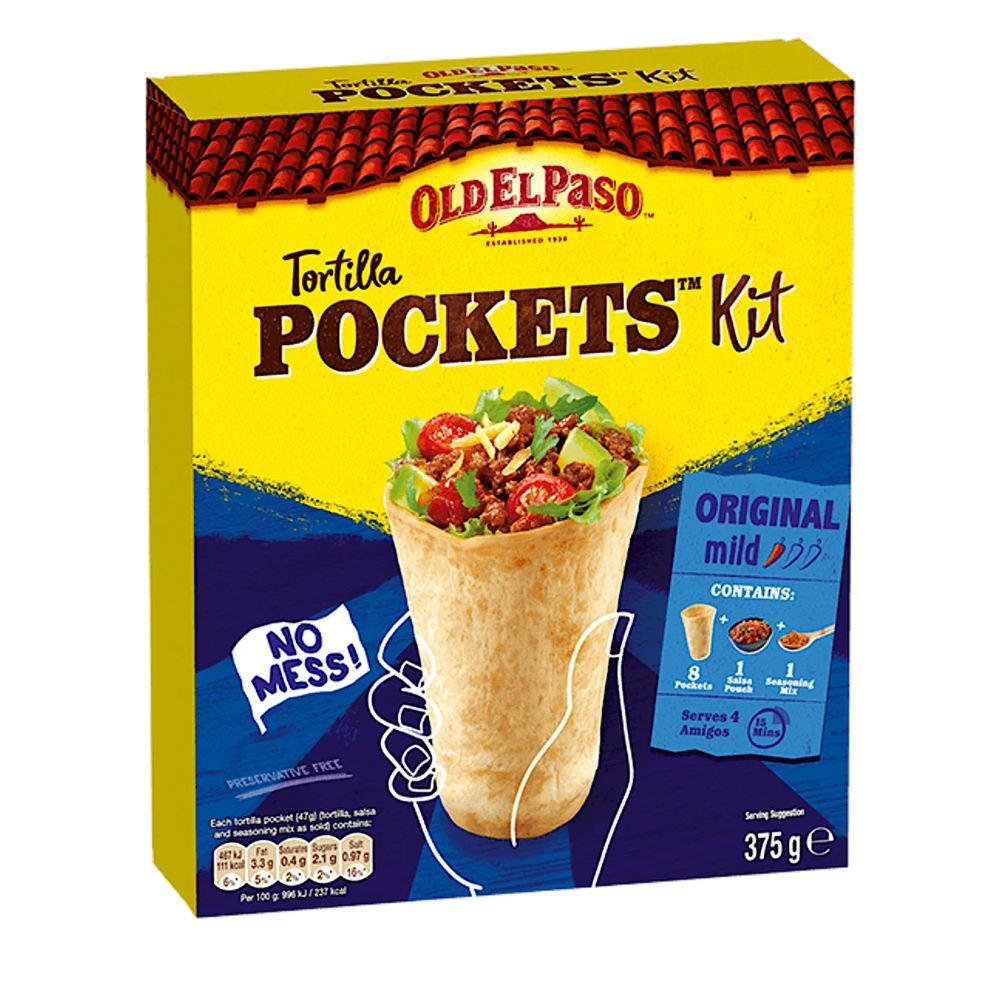 Σετ Υλικών για Φαχίτας Old El Paso Tortilla Pockets Kit 375g