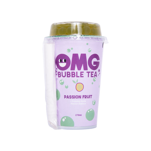 Τσάι με Φρούτα Του Πάθους Omg Bubble Tea Passion Fruit Tea with Popping Apple Bubbles 270ml