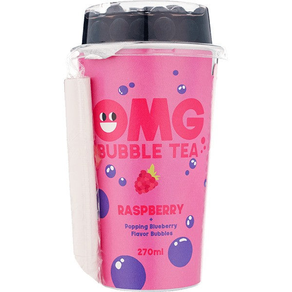 Τσάι με Σμέουρο Omg Bubble Tea Raspberry Tea with Popping Blueberry Flavor Bubbles 270ml