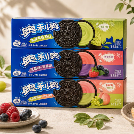 Μπισκότα Γεμιστά Σταφύλι & Ροδάκινο Oreo Japanese Grape & Peach Limited Edition