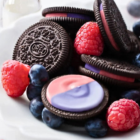 Μπισκότα Γεμιστά Βατόμουρο Μύρτιλο Oreo Japanese Raspberry & Blueberry Limited Edition