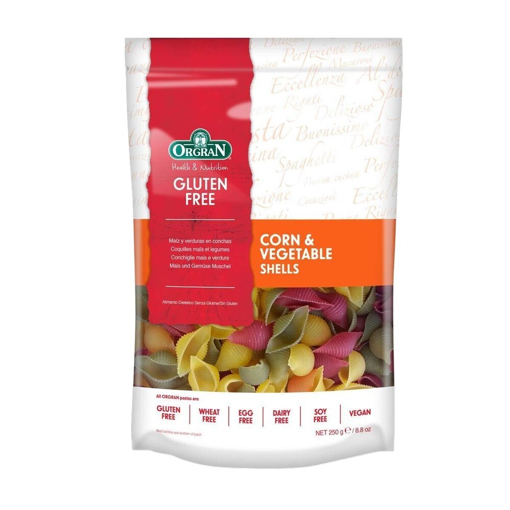 Ζυμαρικά Κοχύλια Orgran Corn and Vegetable Shells Gluten Free 250g