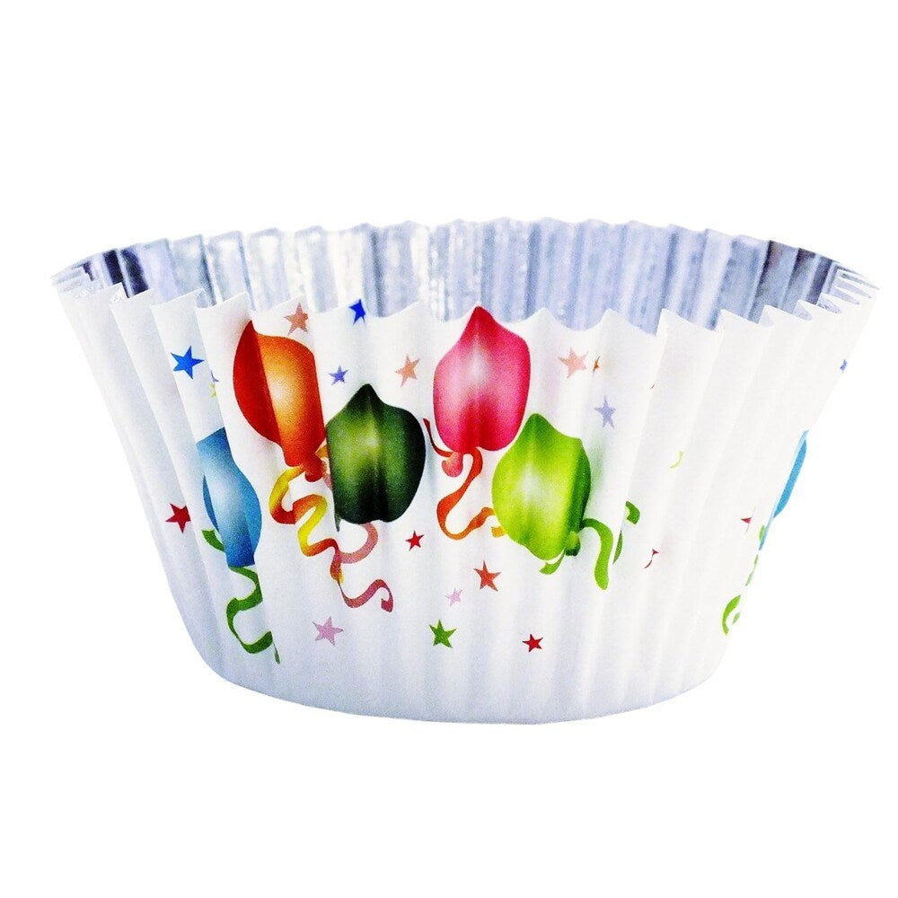 Φορμάκια Χάρτινα Για Καπκέικ Μπαλόνια PME Cupcake Cases Foil Lined Happy Birthday Balloons 30pcs