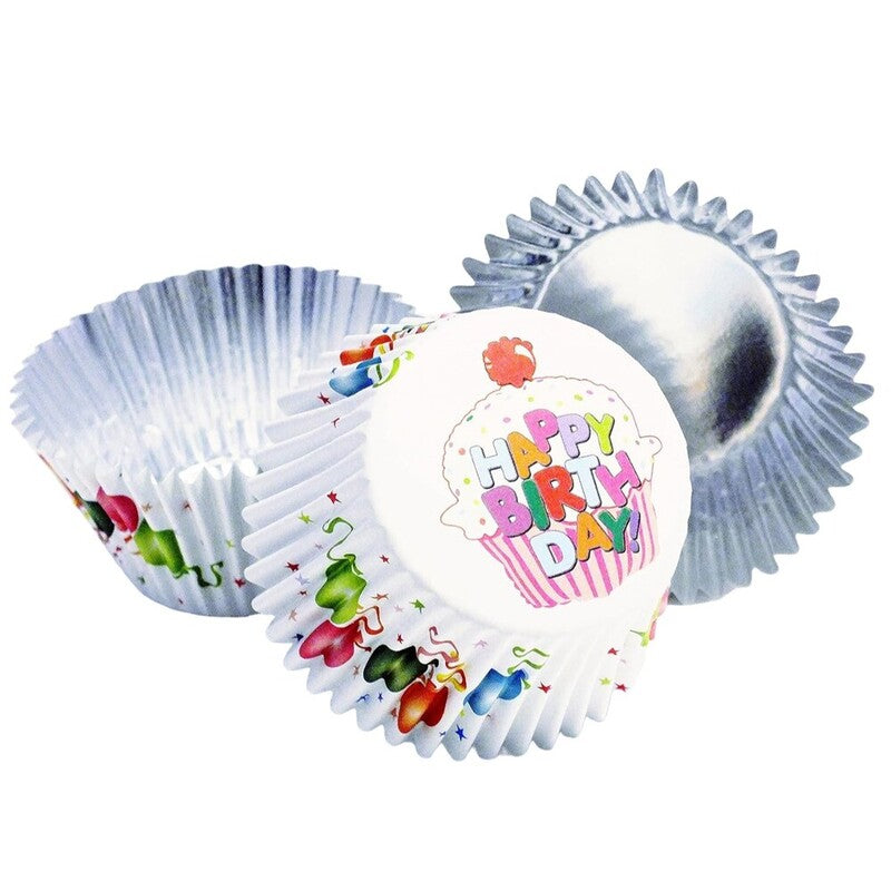 Φορμάκια Χάρτινα Για Καπκέικ Μπαλόνια PME Cupcake Cases Foil Lined Happy Birthday Balloons 30pcs