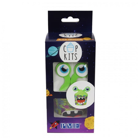 Σετ Διακόσμησης Καπκέικ Εξωγήινος PME Cupcake Decorating Kit with Edible Toppers Alien Invasion Pack of 6