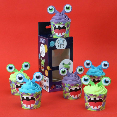 Σετ Διακόσμησης Καπκέικ Εξωγήινος PME Cupcake Decorating Kit with Edible Toppers Alien Invasion Pack of 6