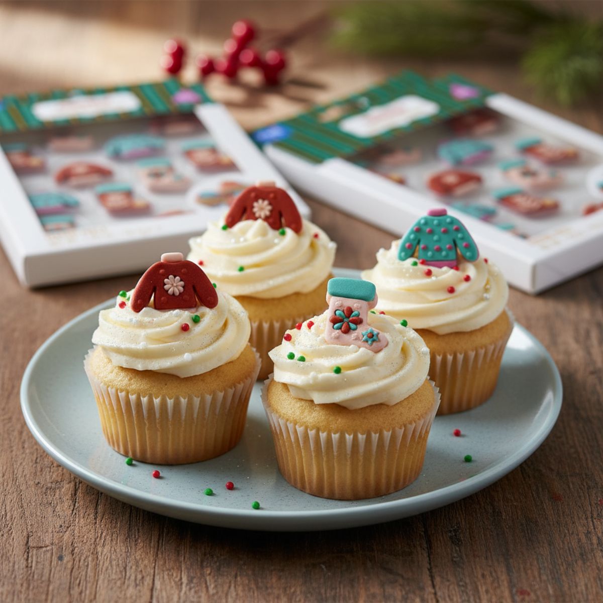 Χριστουγεννιάτικα Διακοσμητικά Ζαχαροπλαστικής PME Christmas Edible Cupcake Decorations