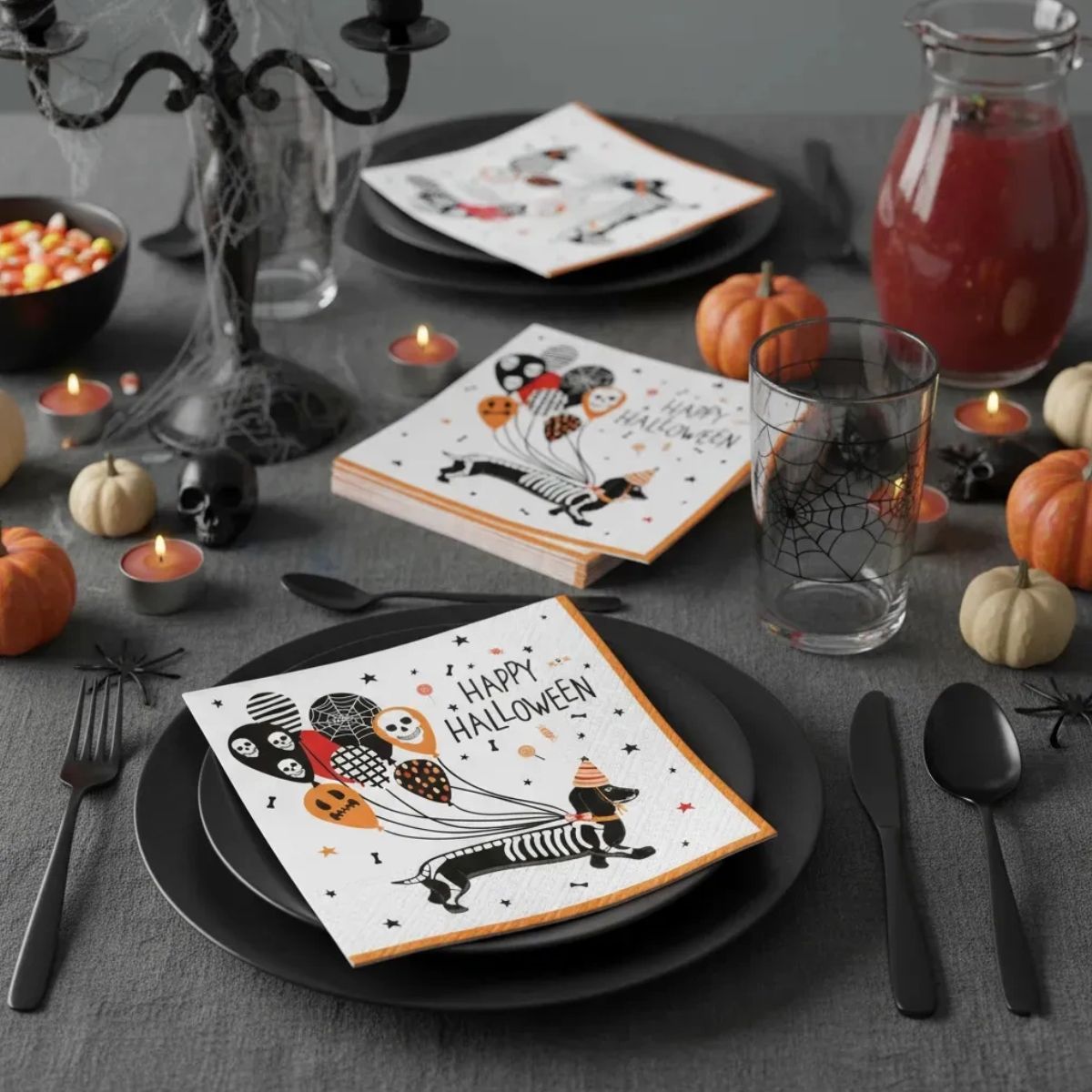 Paw Napkins Happy Halloween Spooky Dachshund