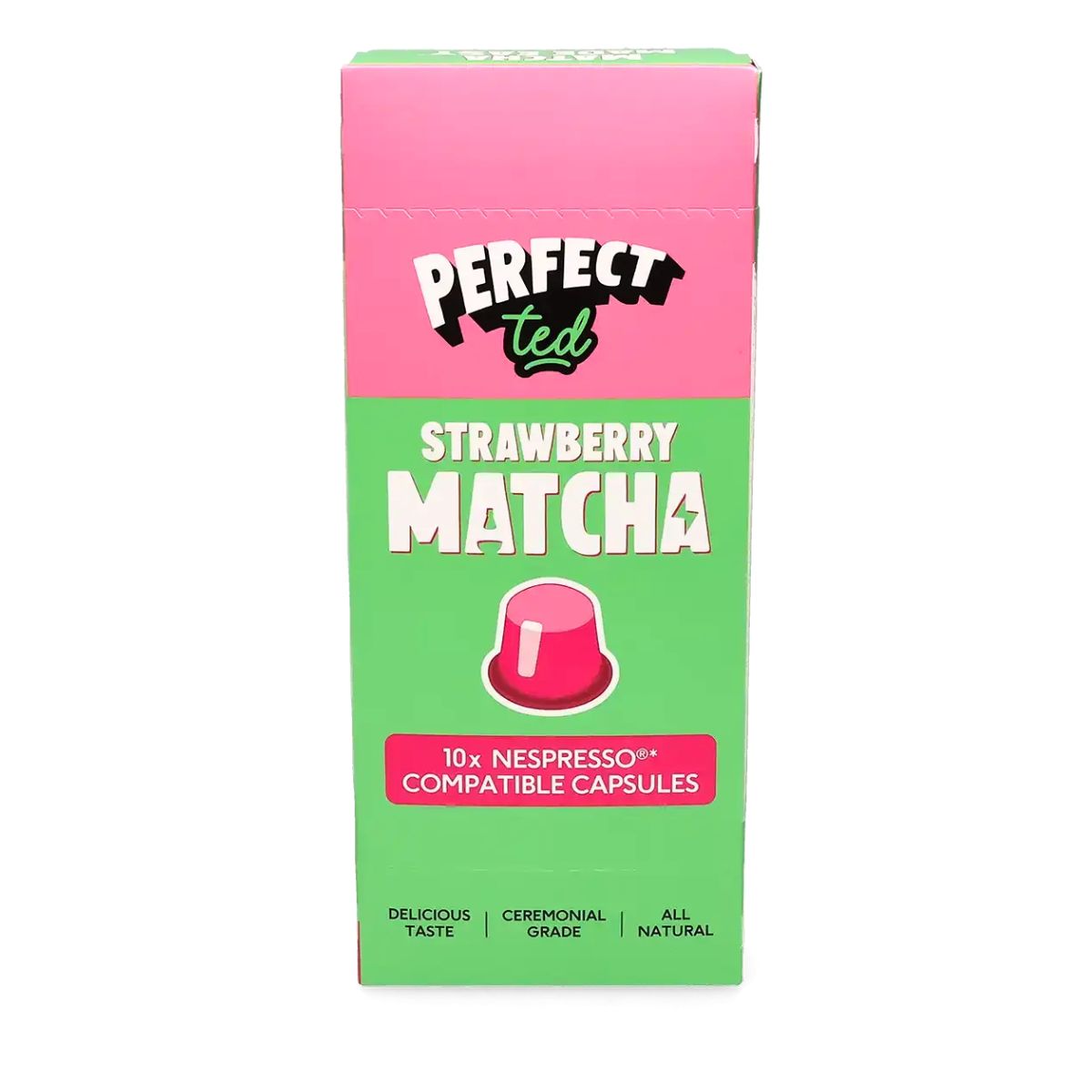 Κάψουλες Φράουλα Μάτσα Perfect Ted Strawberry Matcha Capsules Συμβατές με Μηχανή Nespresso 10caps