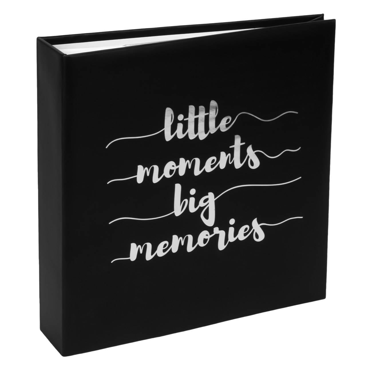 Photo Album With 100 Slip In Pockets And Silver Foil Print 22x22cm-A