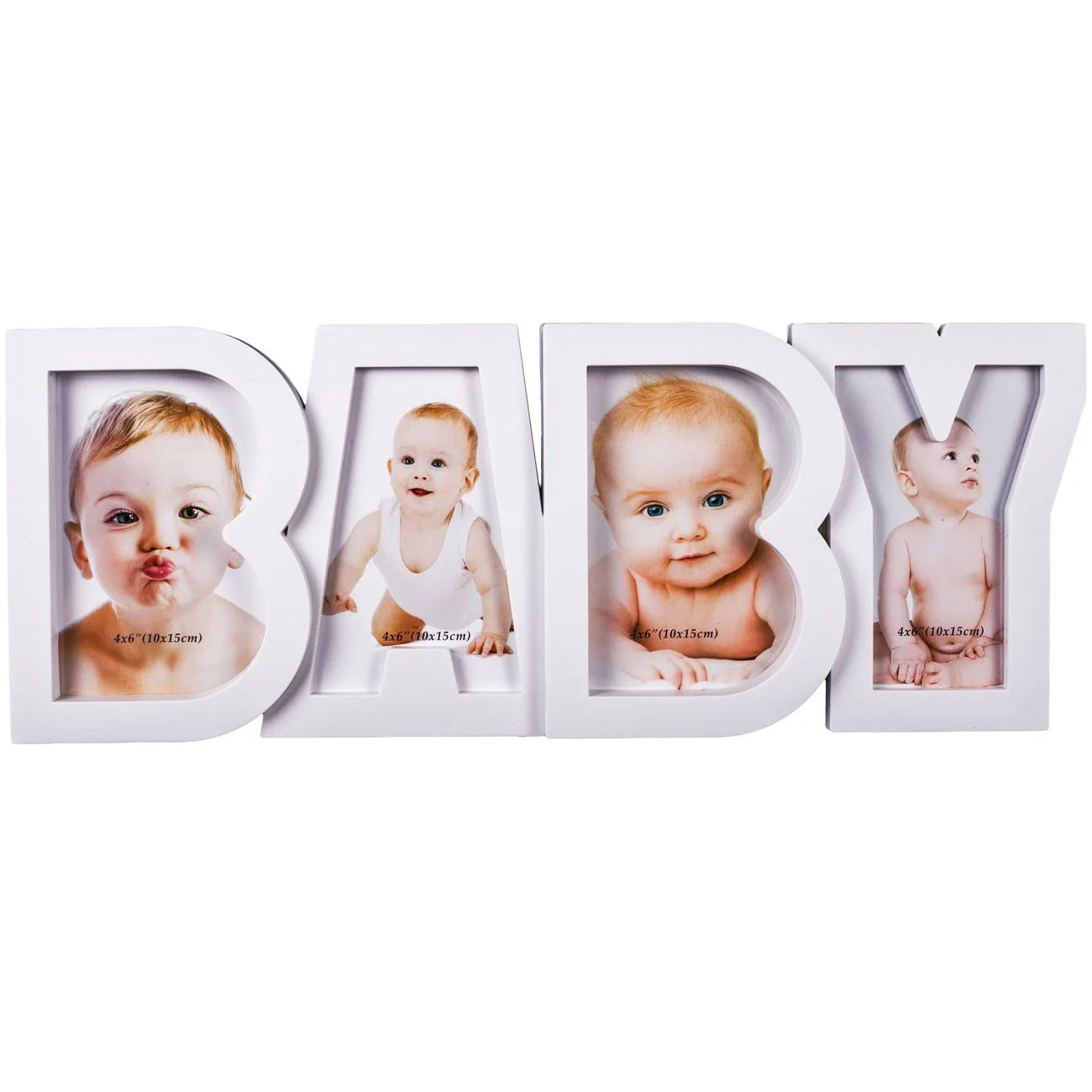 Photo Frame For 4 Photos White Baby 18x45cm