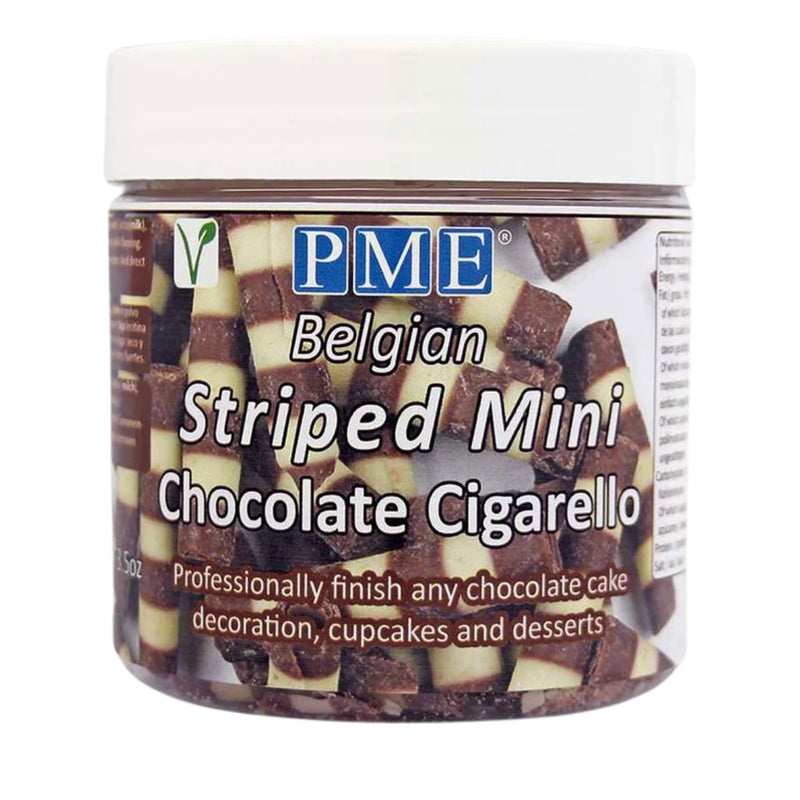 Πουράκια Σοκολάτας PME Belgian Striped Mini Chocolate Cigarello